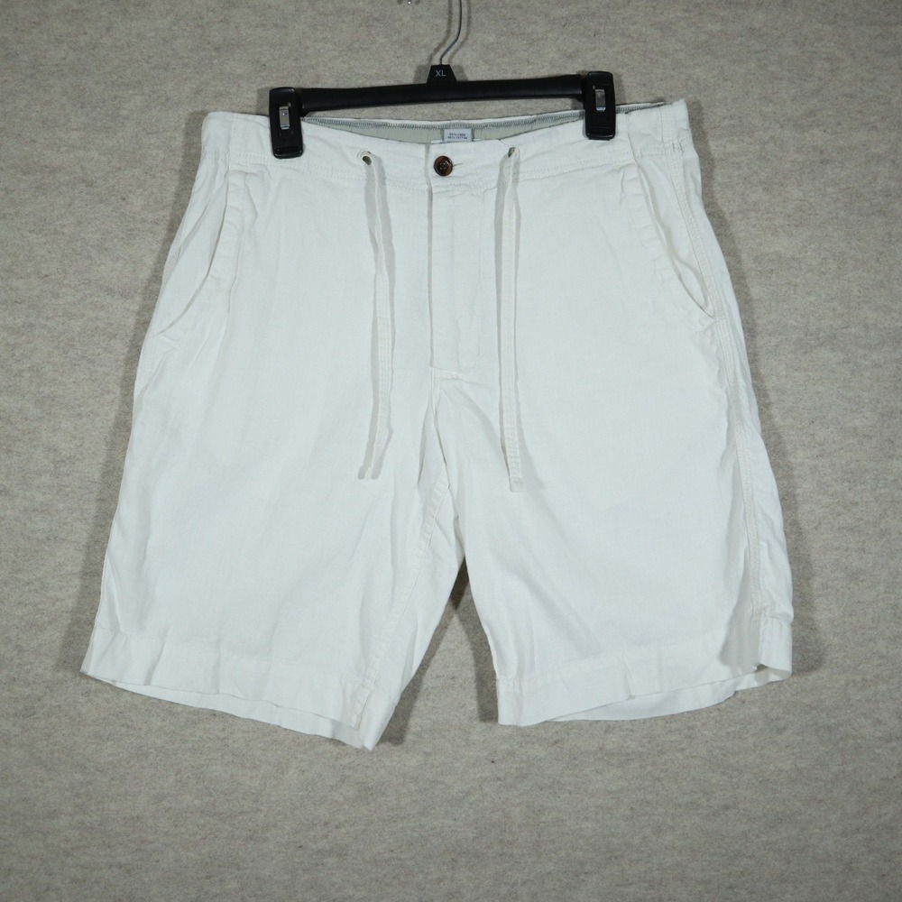 Gap Mens Linen Blend Shorts White Size M Drawstring Utility Y2K Beach Retro